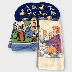 Vintage Tetley Tea Folk Lot Towels and Placemats Unused